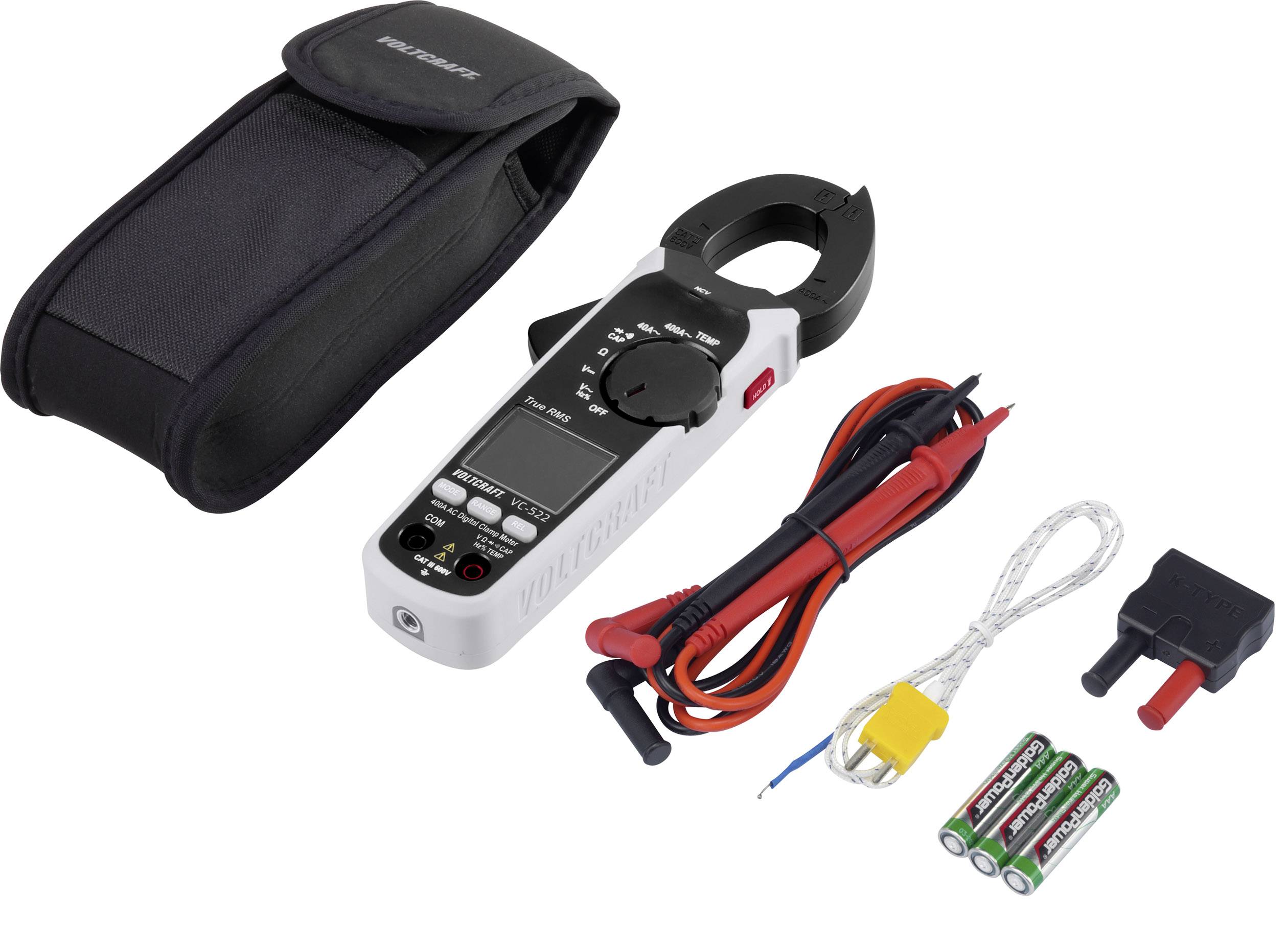 VOLTCRAFT VC-522 Stromzange digital CAT III 600V Anzeige (Counts): 4000