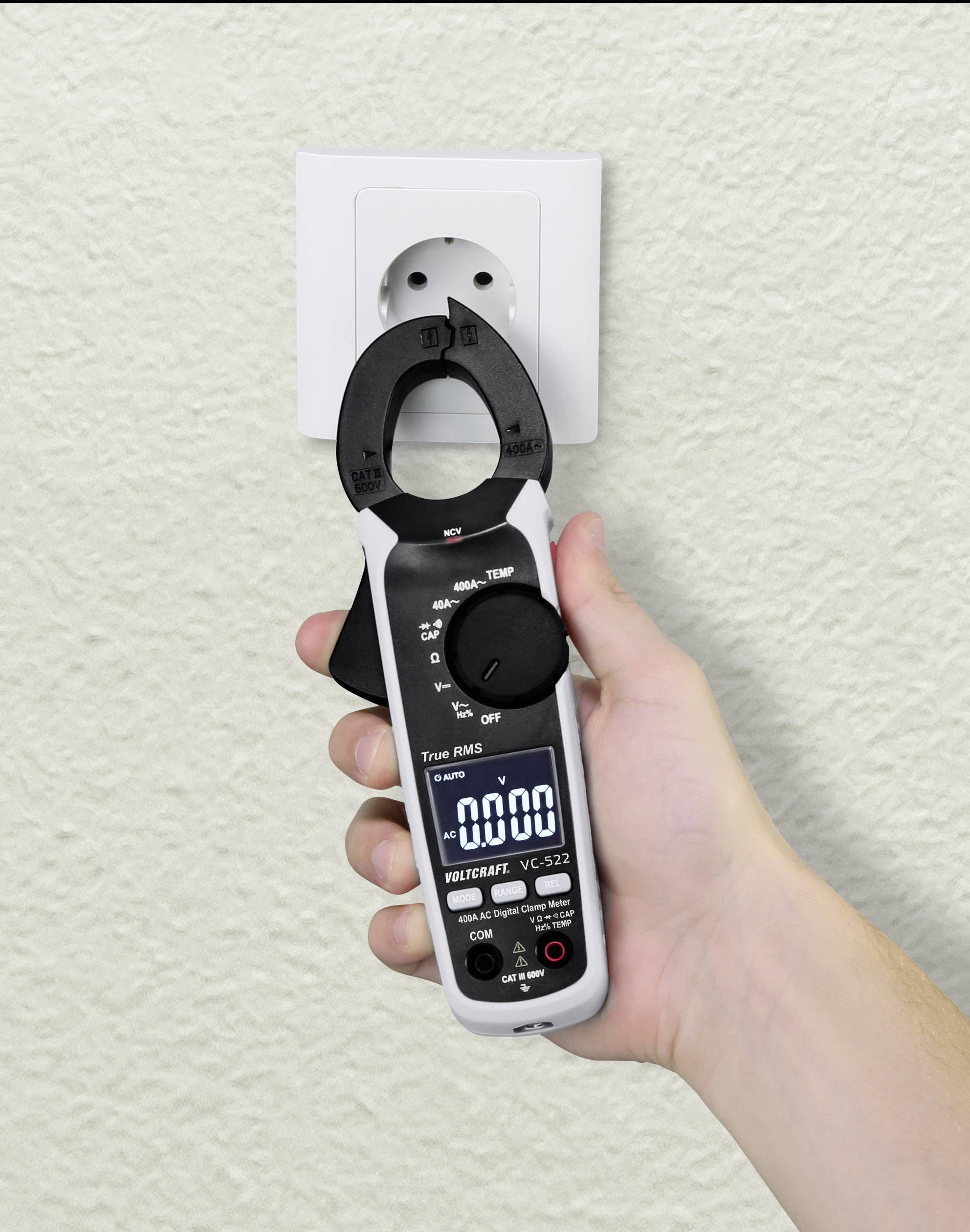 VOLTCRAFT VC-522 Stromzange digital CAT III 600V Anzeige (Counts): 4000