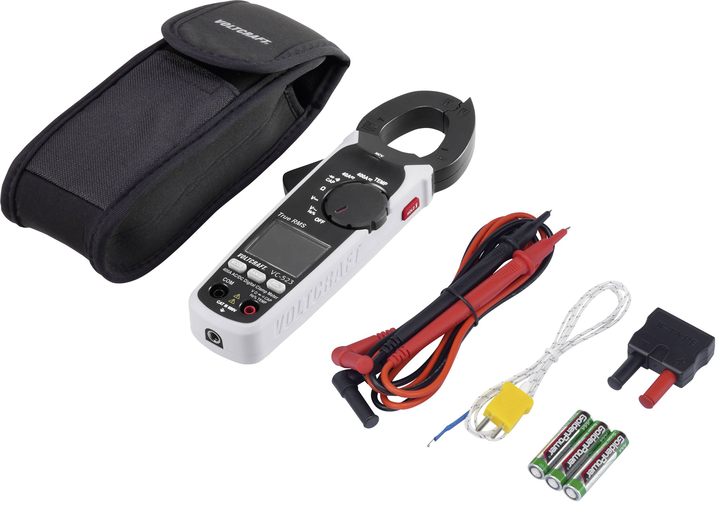 VOLTCRAFT VC-523 Stromzange digital CAT III 600 V Anzeige (Counts): 4000