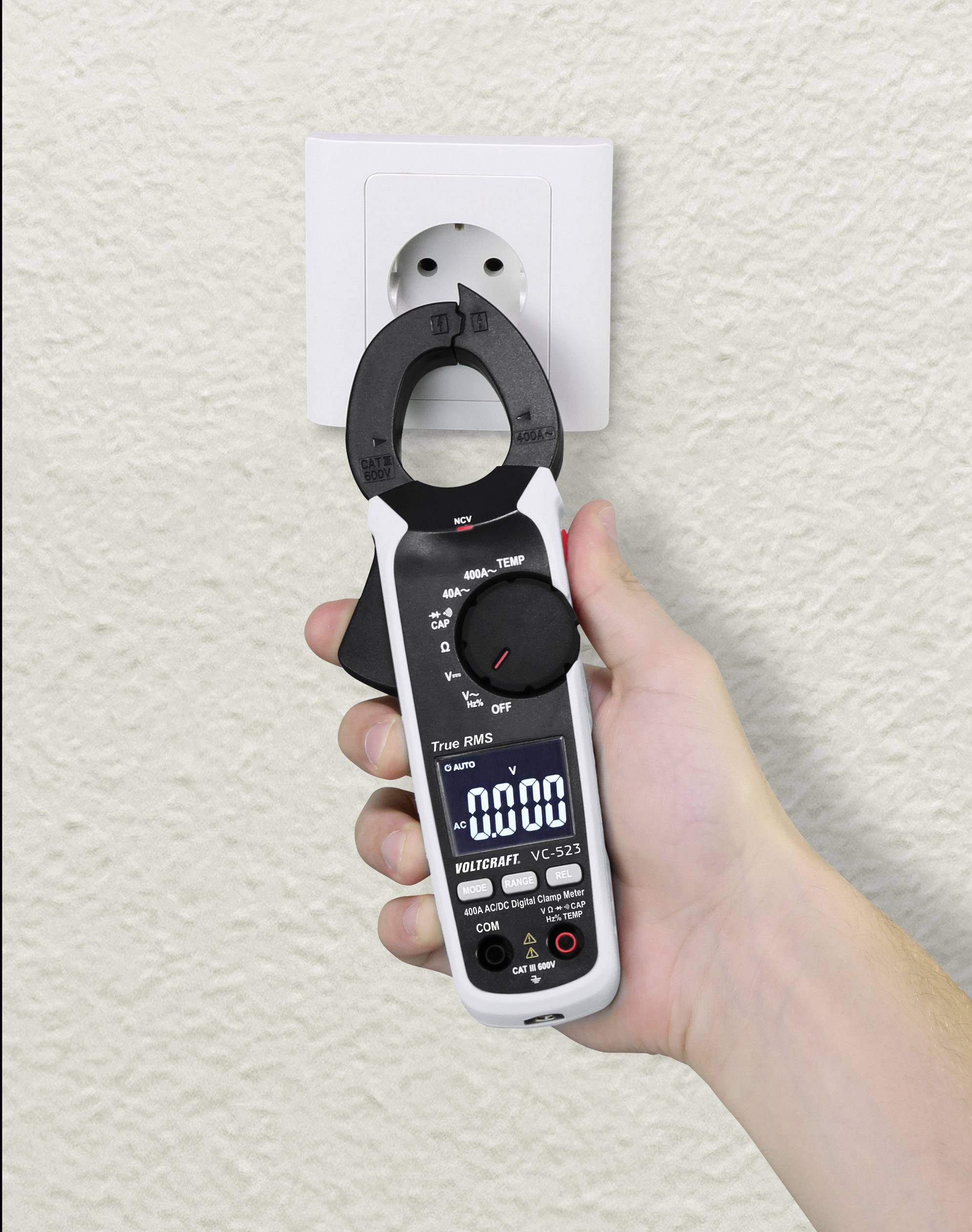 VOLTCRAFT VC-523 Stromzange digital CAT III 600V Anzeige (Counts): 4000