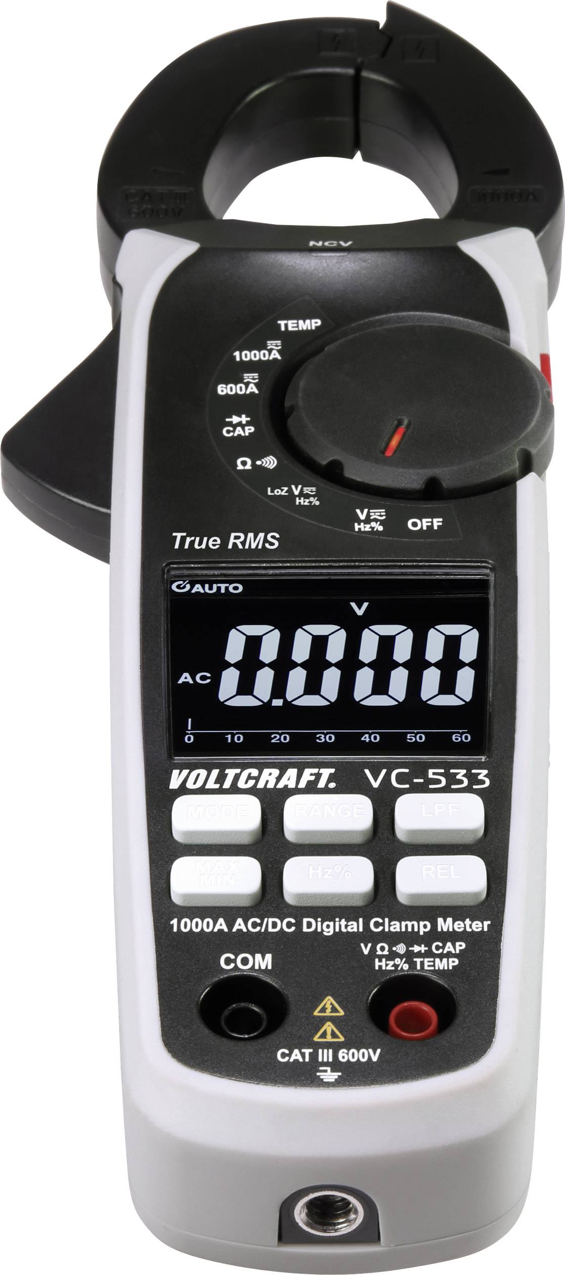 VOLTCRAFT VC-533 Stromzange digital CAT III 600V Anzeige (Counts): 6000