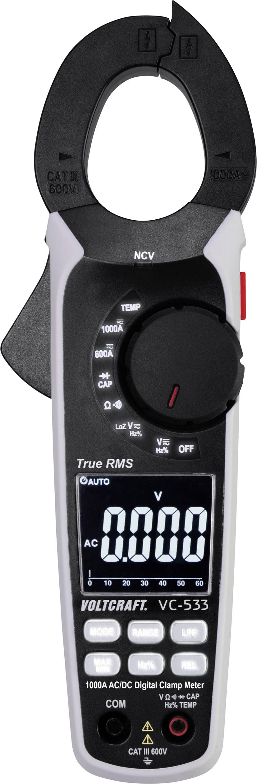 VOLTCRAFT VC-533 Stromzange digital CAT III 600V Anzeige (Counts): 6000