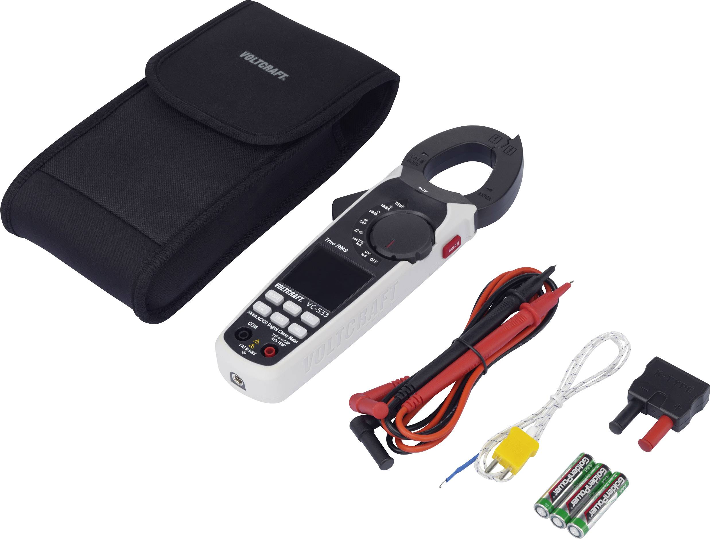 VOLTCRAFT VC-533 Stromzange digital CAT III 600V Anzeige (Counts): 6000