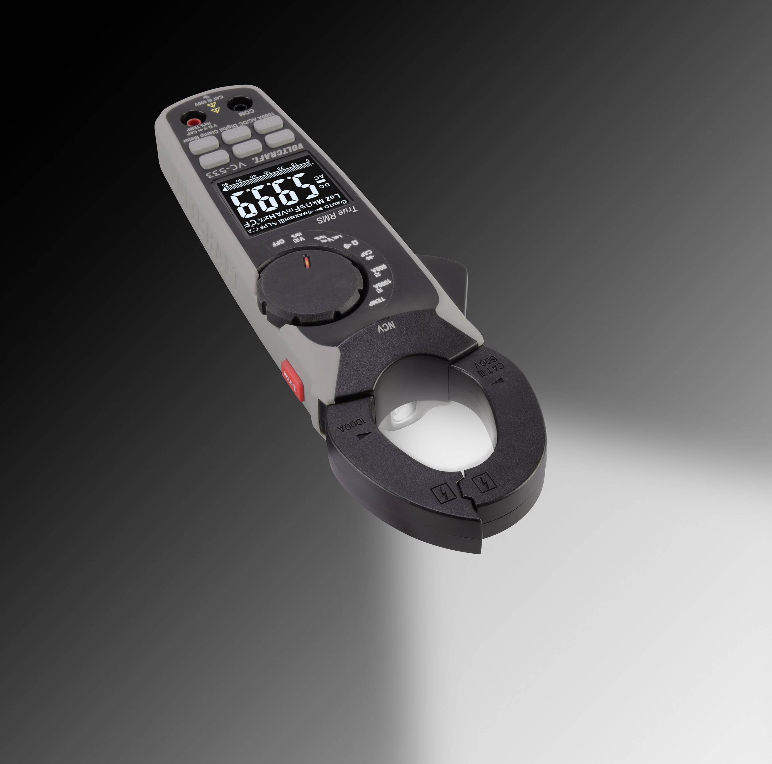 VOLTCRAFT VC-533 Stromzange digital CAT III 600V Anzeige (Counts): 6000