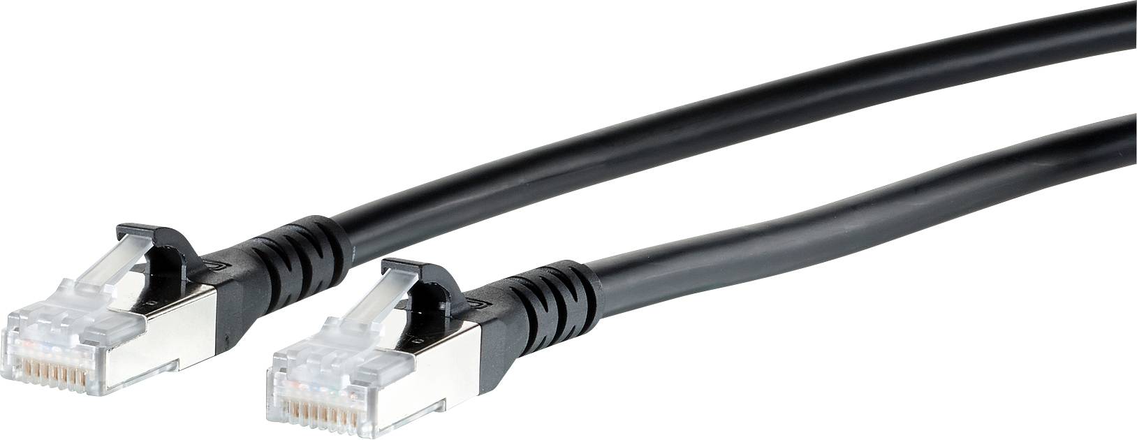 Metz Consumer Electronics 130845B000-E RJ45 Patchkabel CAT 6a S/FTP 20.00 m Schwarz Geschirmt, Halogenfrei 1 St.