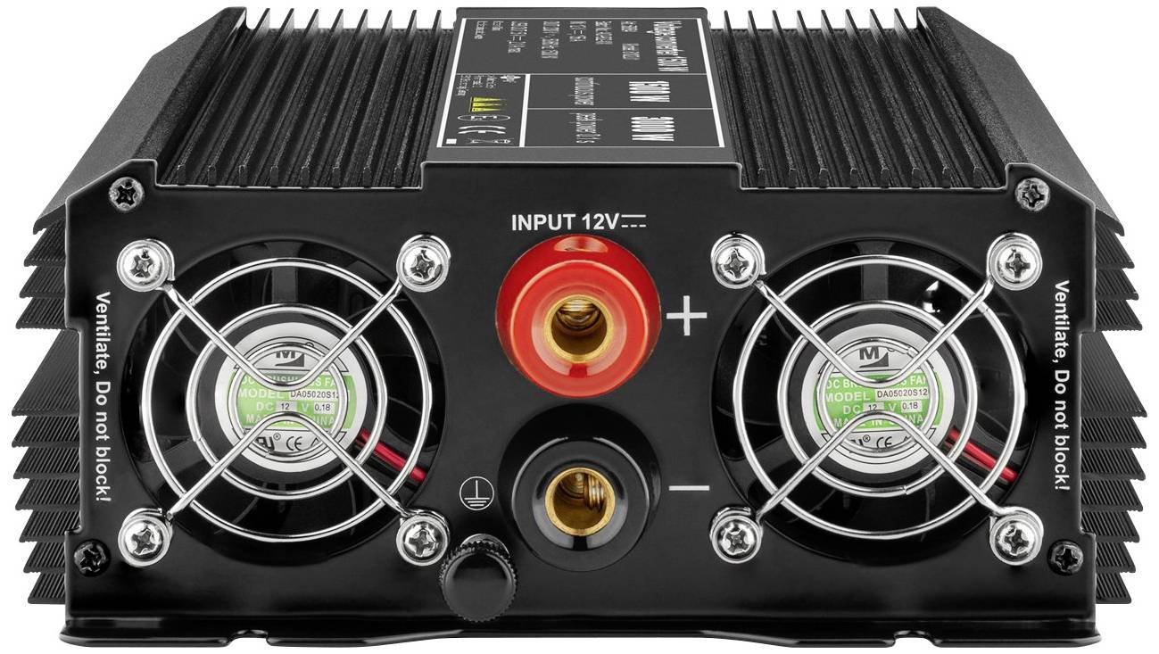 Goobay Wechselrichter SPW IT 1500W 12 V/DC - 230 V/AC, 5 V/DC