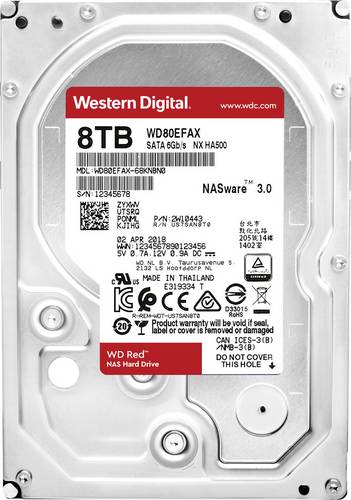 Western Digital WD80EFAX Interne Festplatte 8.9cm (3.5 Zoll) 8TB Red™ Bulk SATA III