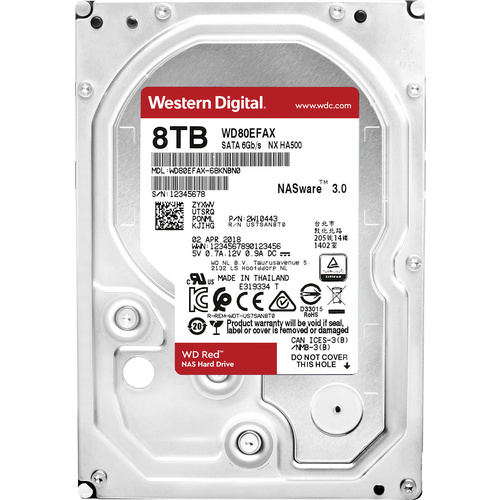 Western Digital WD Red™ Plus 8TB Interne Festplatte 8.9cm (3.5 Zoll) SATA III WD80EFAX Bulk
