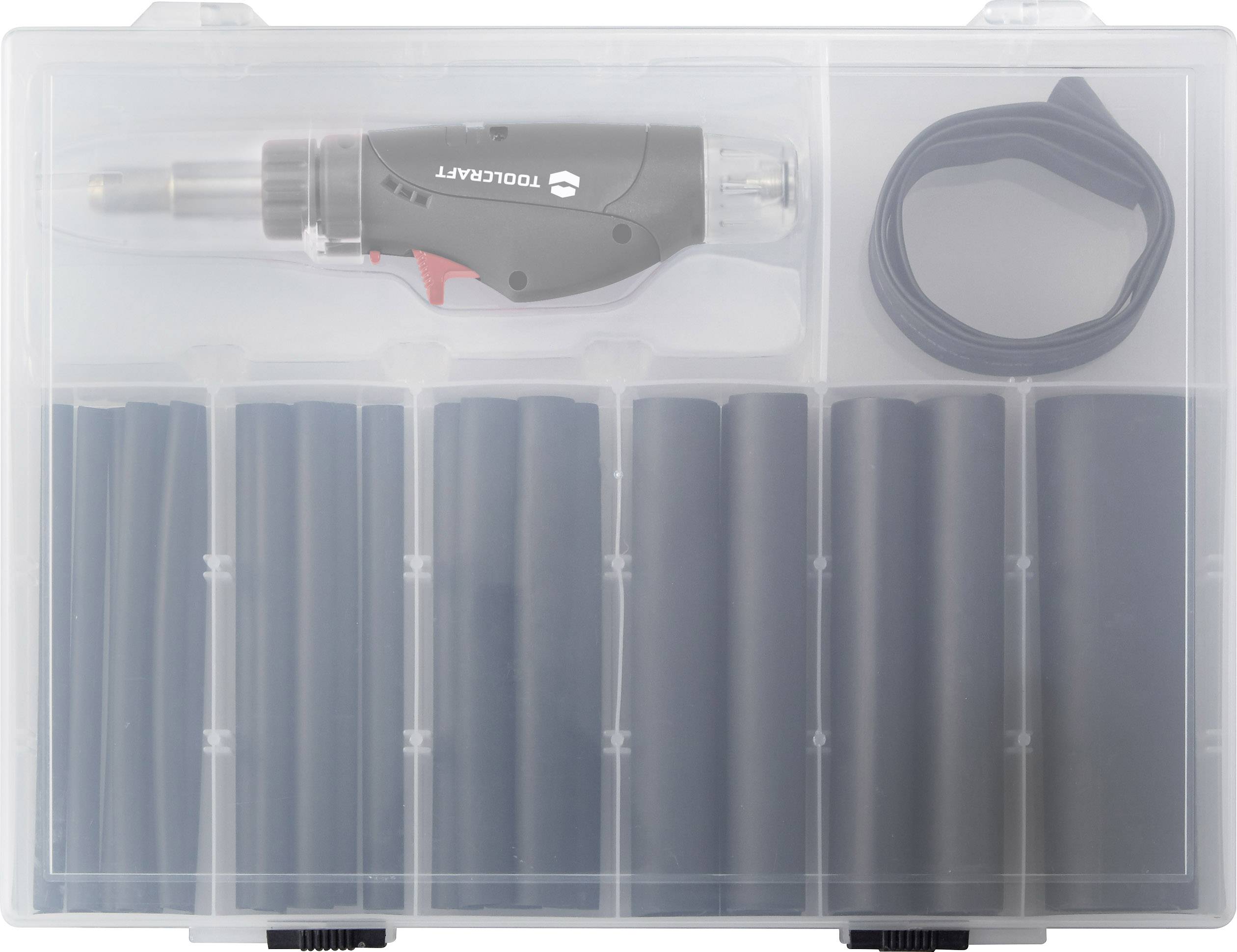 TOOLCRAFT TC-HSK-27 27tlg. Schrumpfschlauchset mit 1300°C Mini-Heißgasbrenner
