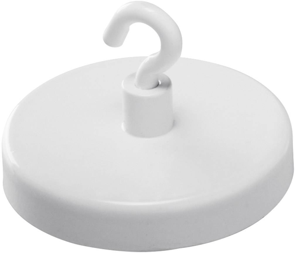 magnetoplan Hakenmagnet (Ø) 47 mm rund, mit Haken Weiß 1 St. 52647