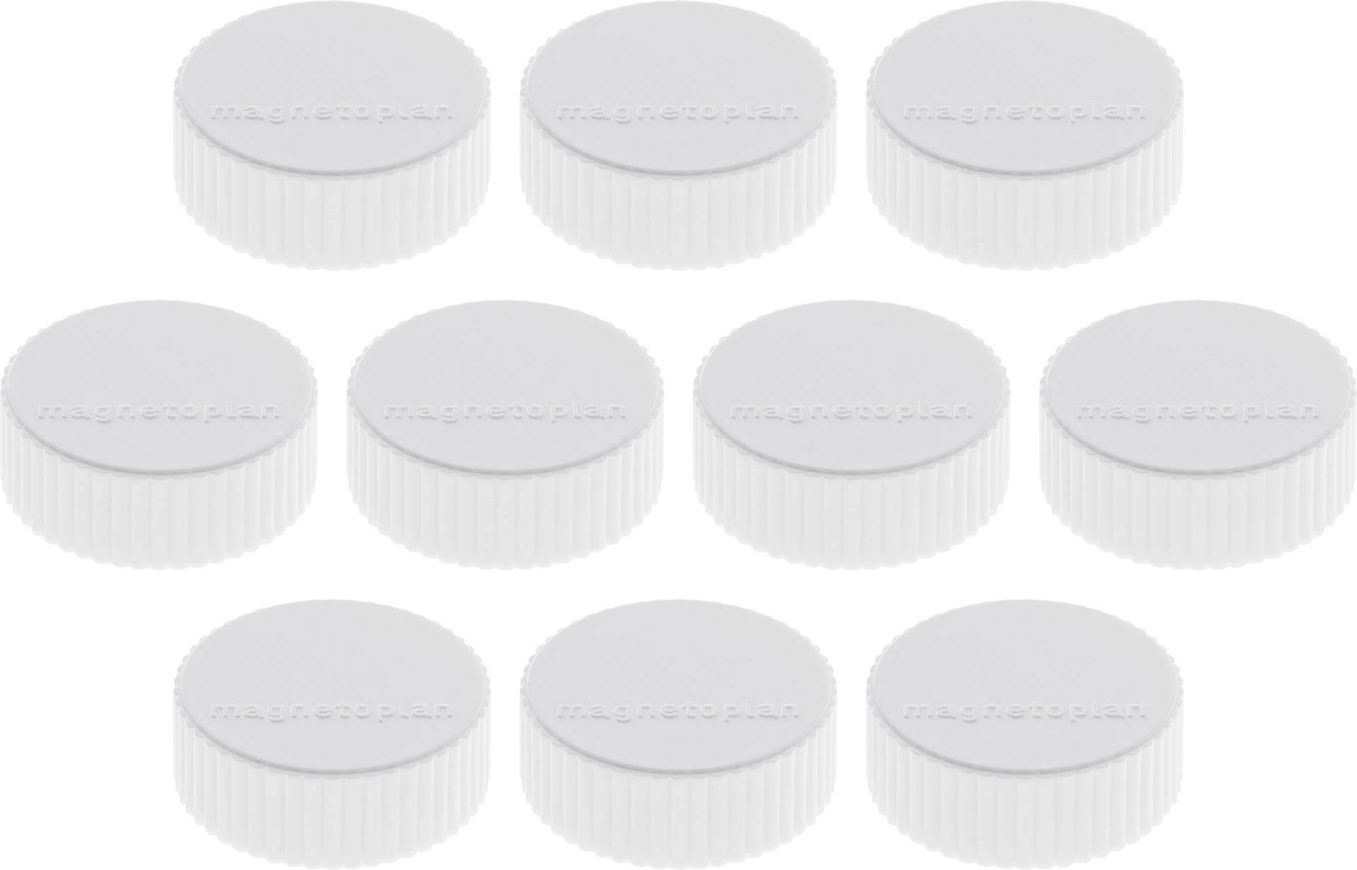 magnetoplan Magnet Discofix Magnum (Ø x H) 34 mm x 13 mm rund Weiß 10 St. 1660000