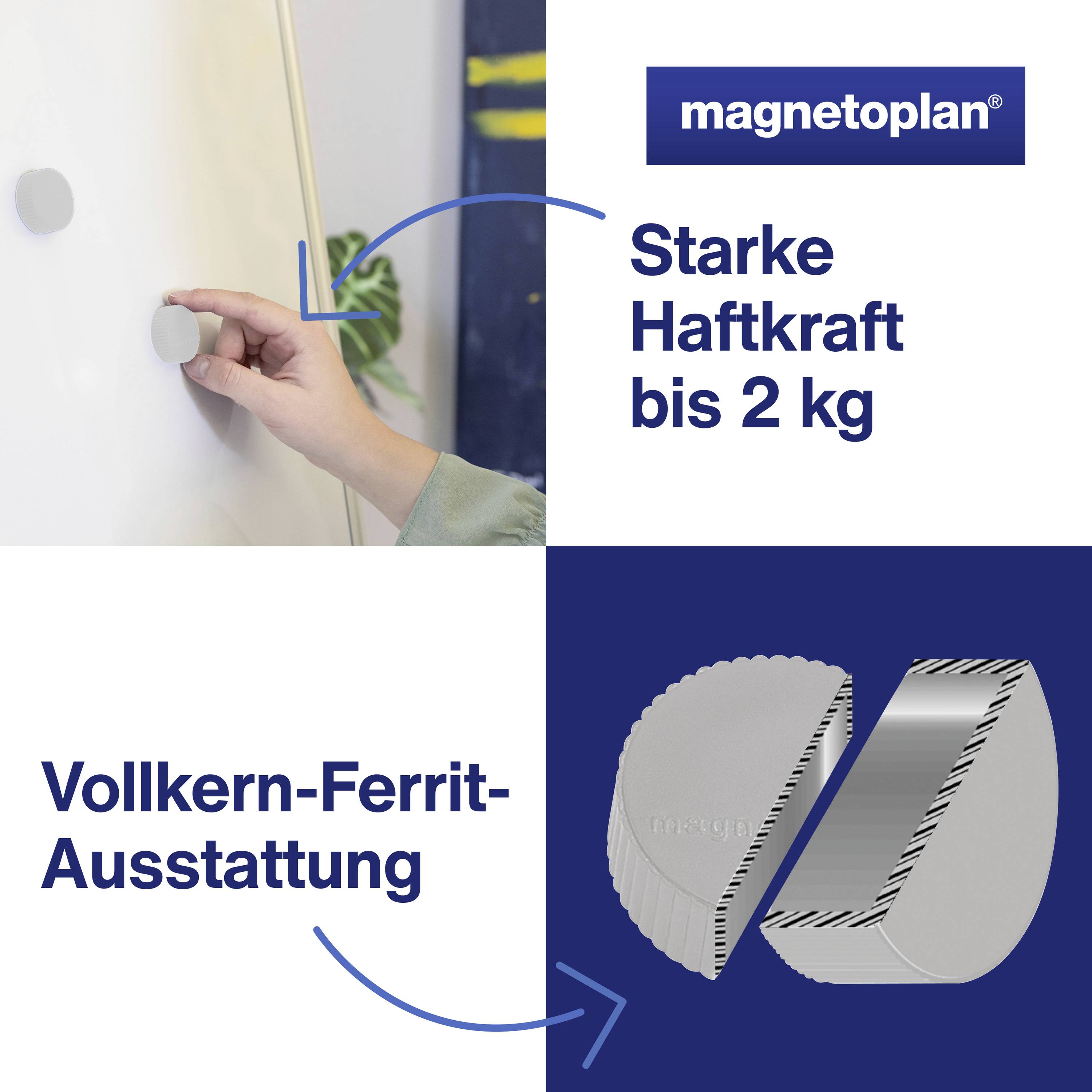 magnetoplan Magnet Discofix Magnum (Ø x H) 34 mm x 13 mm rund Grau 10 St. 1660001