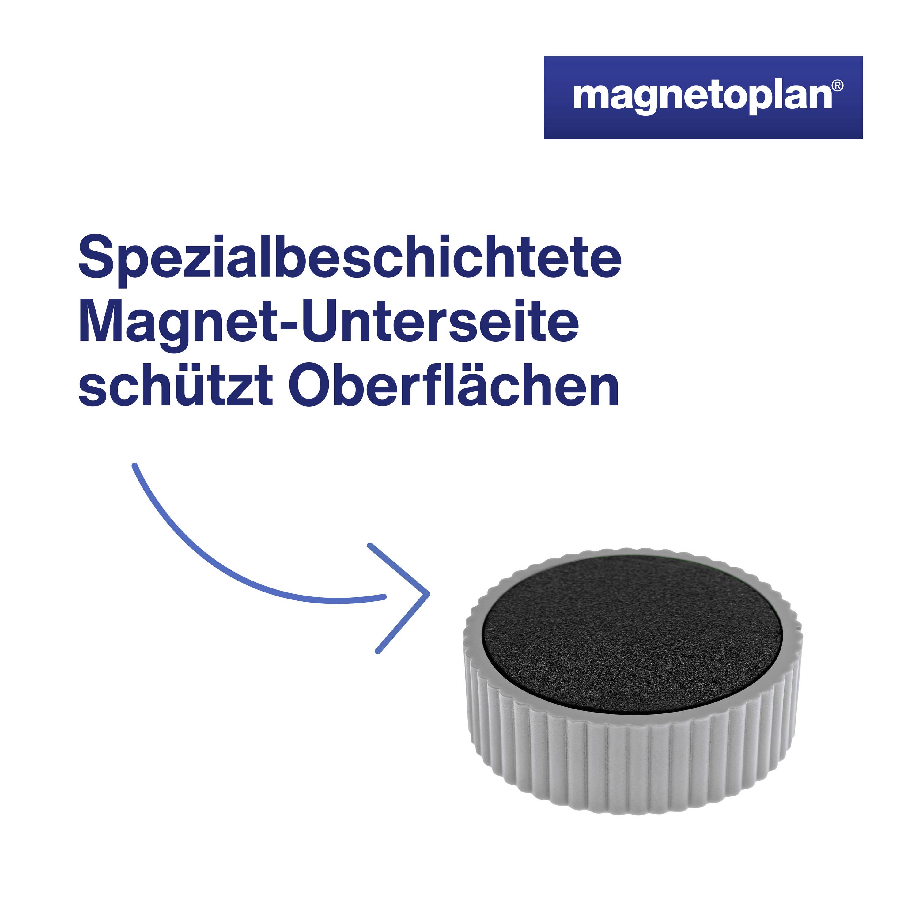 magnetoplan Magnet Discofix Magnum (Ø x H) 34 mm x 13 mm rund Grau 10 St. 1660001