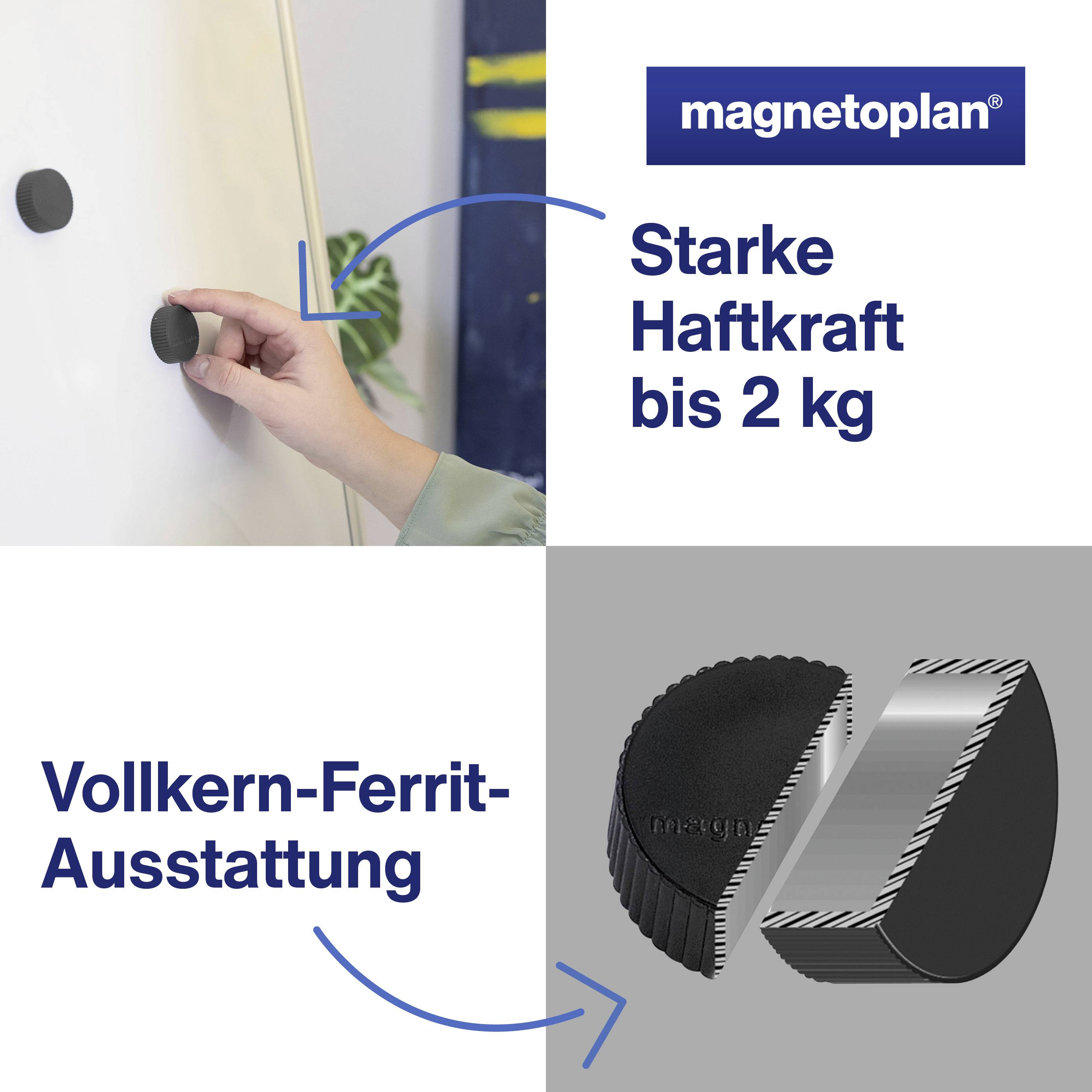 Magnetoplan Magnet Discofix Magnum (Ø x H) 34mm x 13mm rund Schwarz 10 St. 1660012