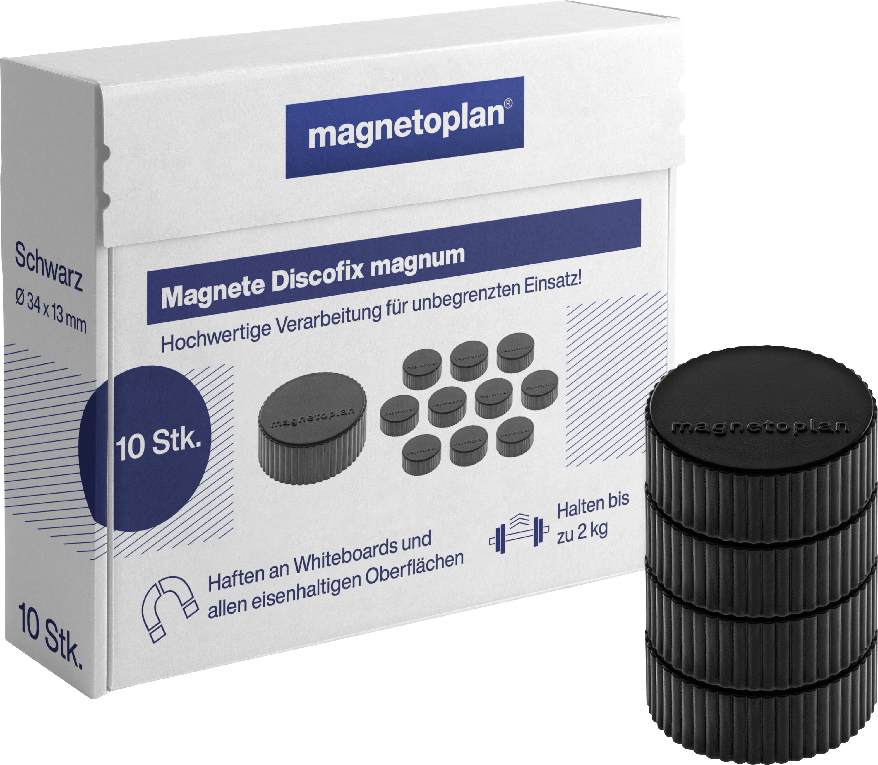 magnetoplan Magnet Discofix Magnum (Ø x H) 34 mm x 13 mm rund Schwarz 10 St. 1660012
