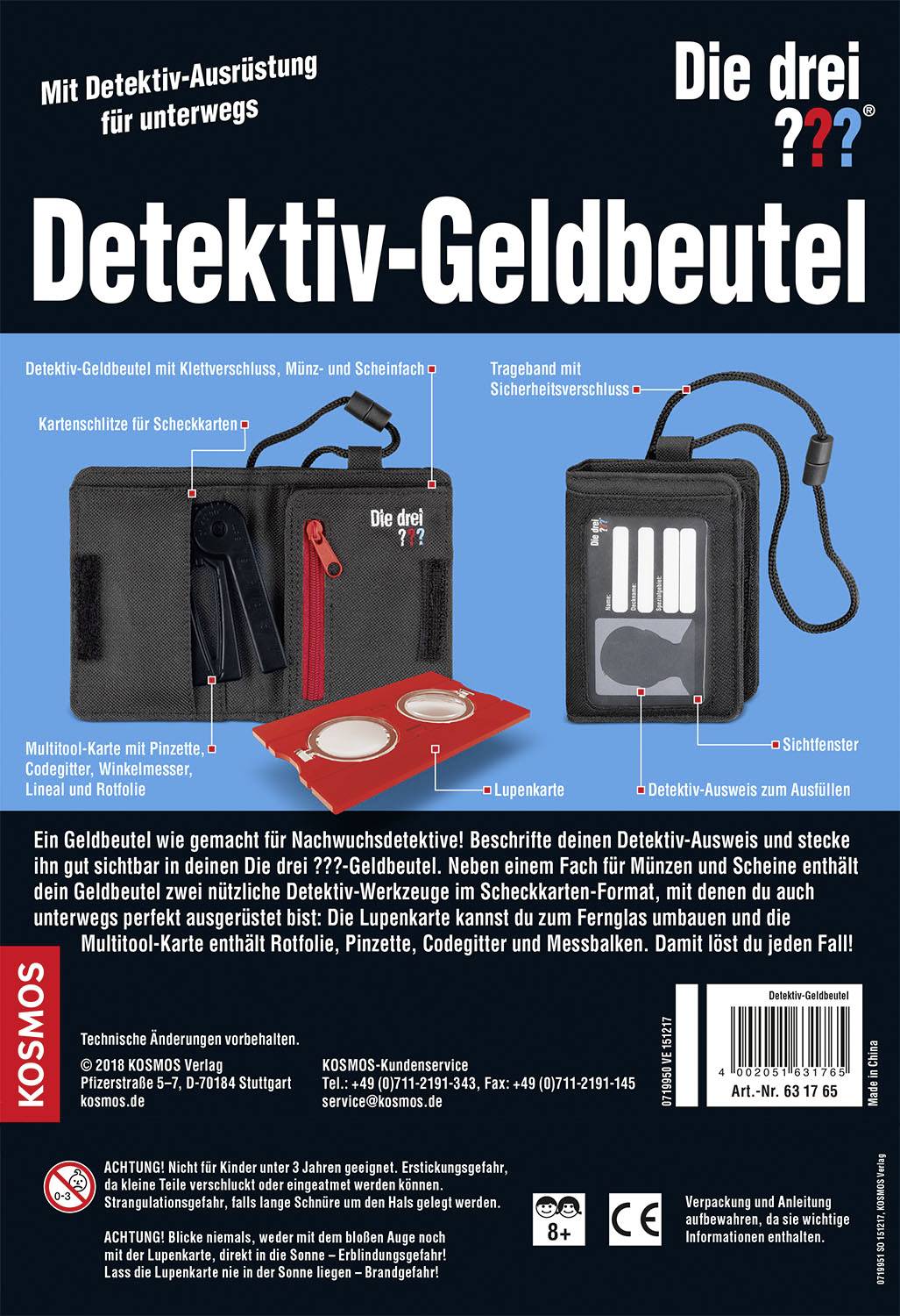 Kosmos 631765 Die drei ??? Detektiv-Geldbeutel  Lernpaket ab 8 Jahre
