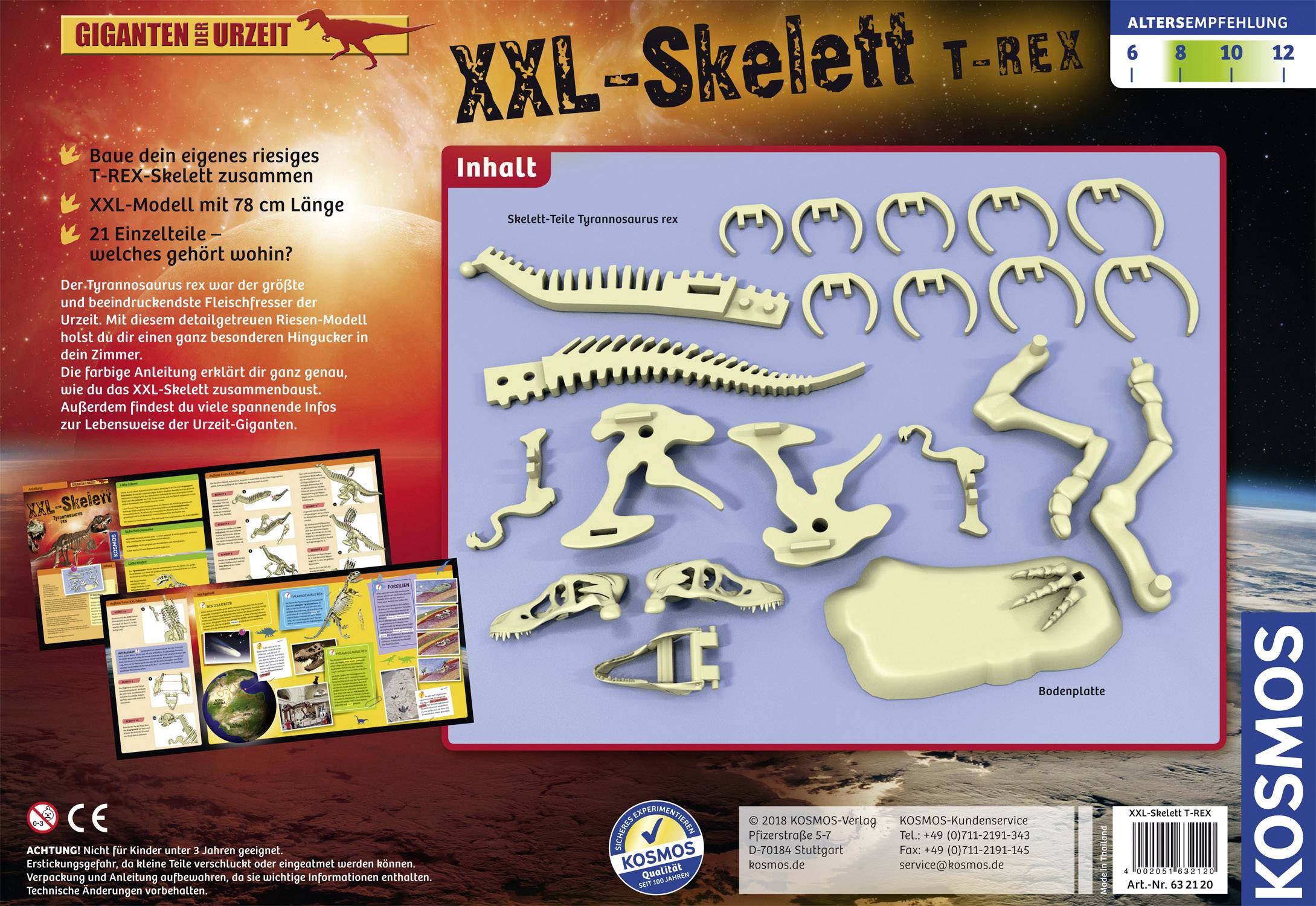 Kosmos 632120 XXL-Skelett Tyrannosaurus Rex Bausatz ab 8 Jahre