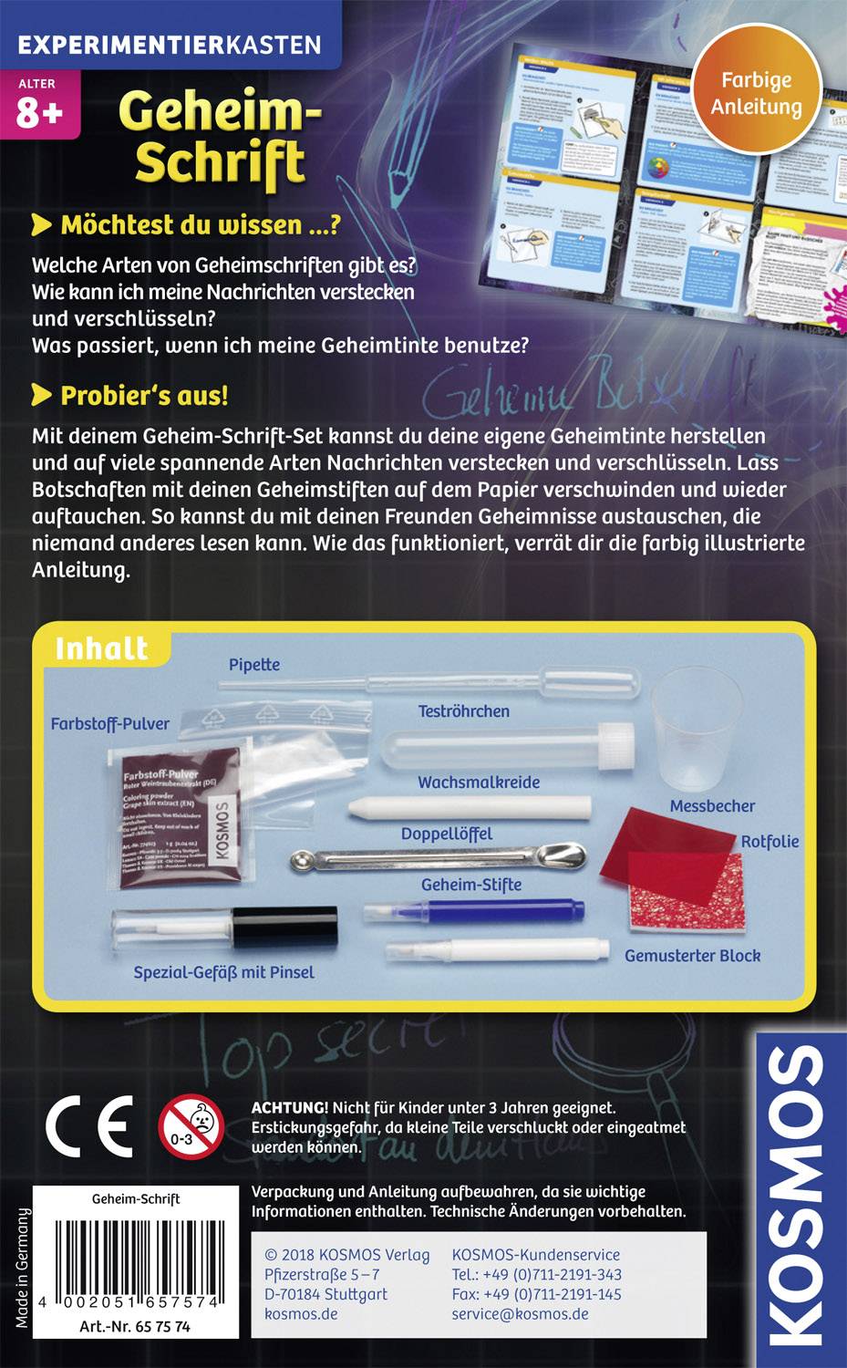 Kosmos 657574 Geheim-Schrift Experimentierkasten ab 8 Jahre