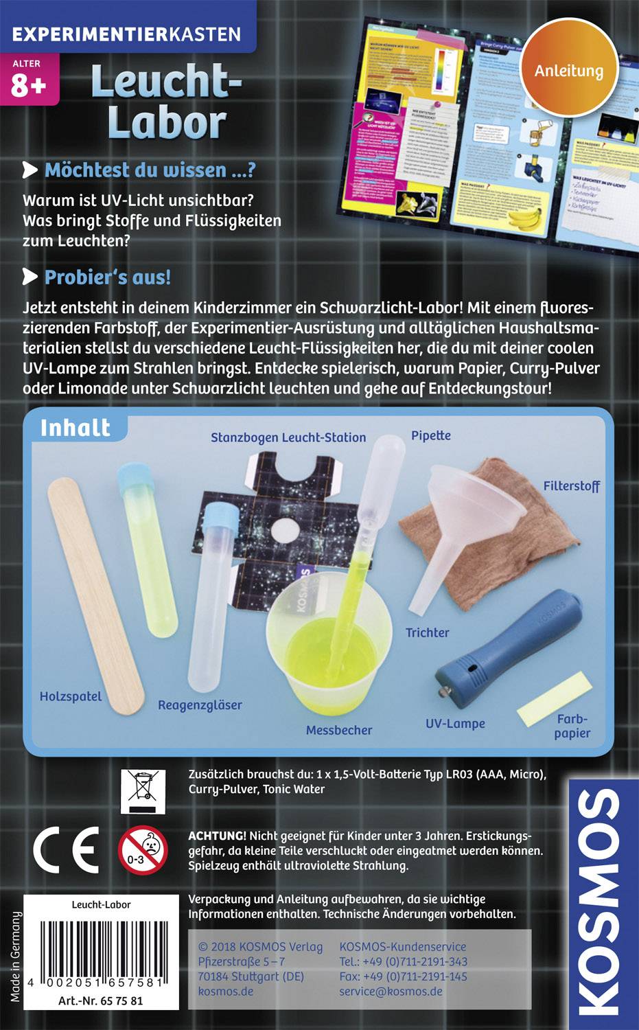 Kosmos 657581 Leucht-Labor  Experimentierkasten ab 8 Jahre