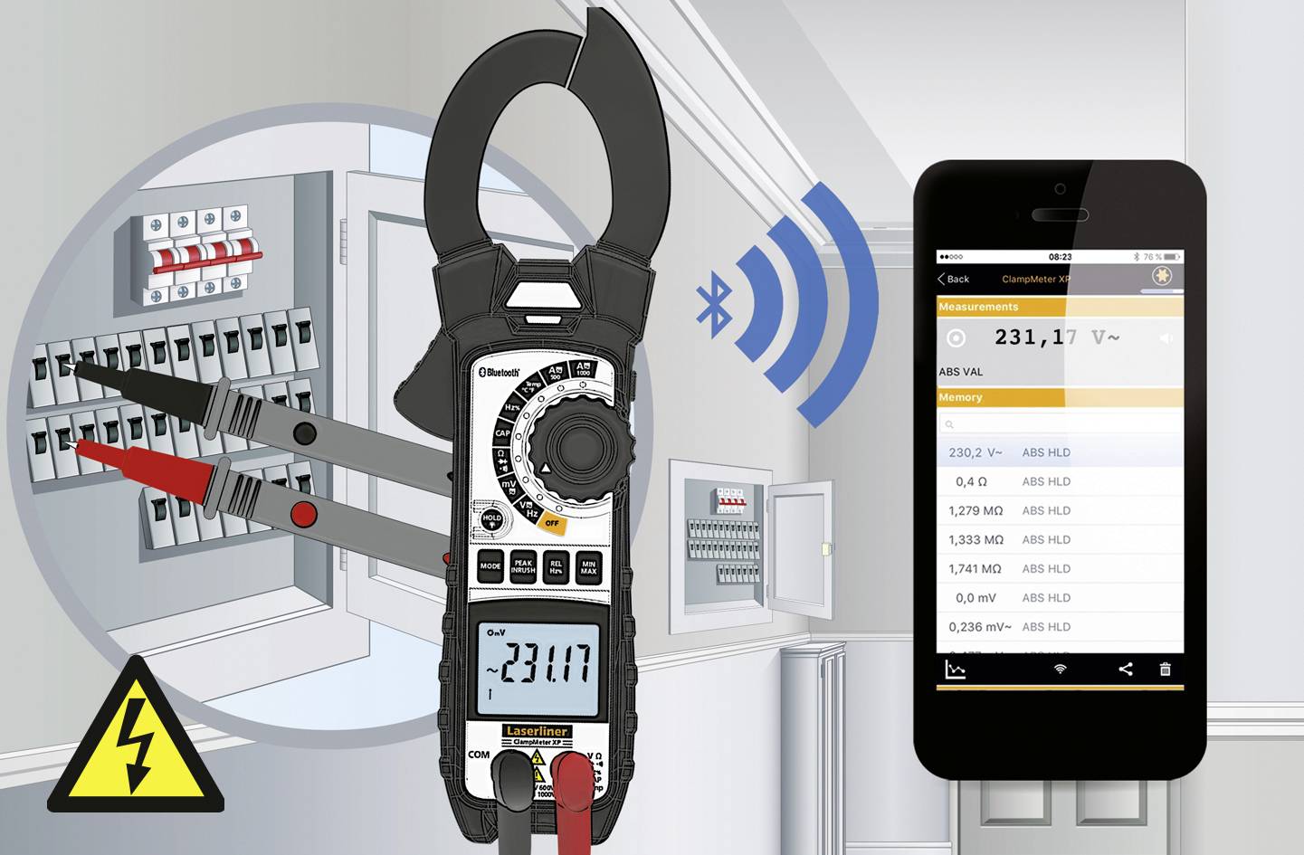 Laserliner ClampMeter XP (BT) Stromzange digital CAT III 1000 V, CAT IV 600V Anzeige (Counts): 50000