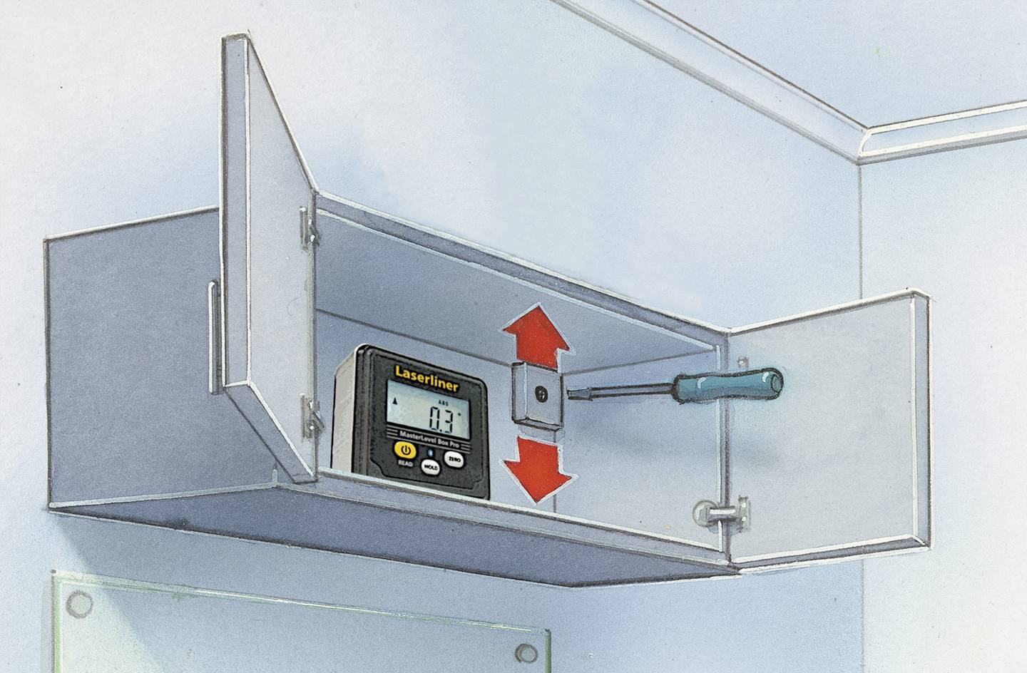 Laserliner MasterLevel Box Pro (BLE) 081.262A Digitale Wasserwaage 28mm 360°