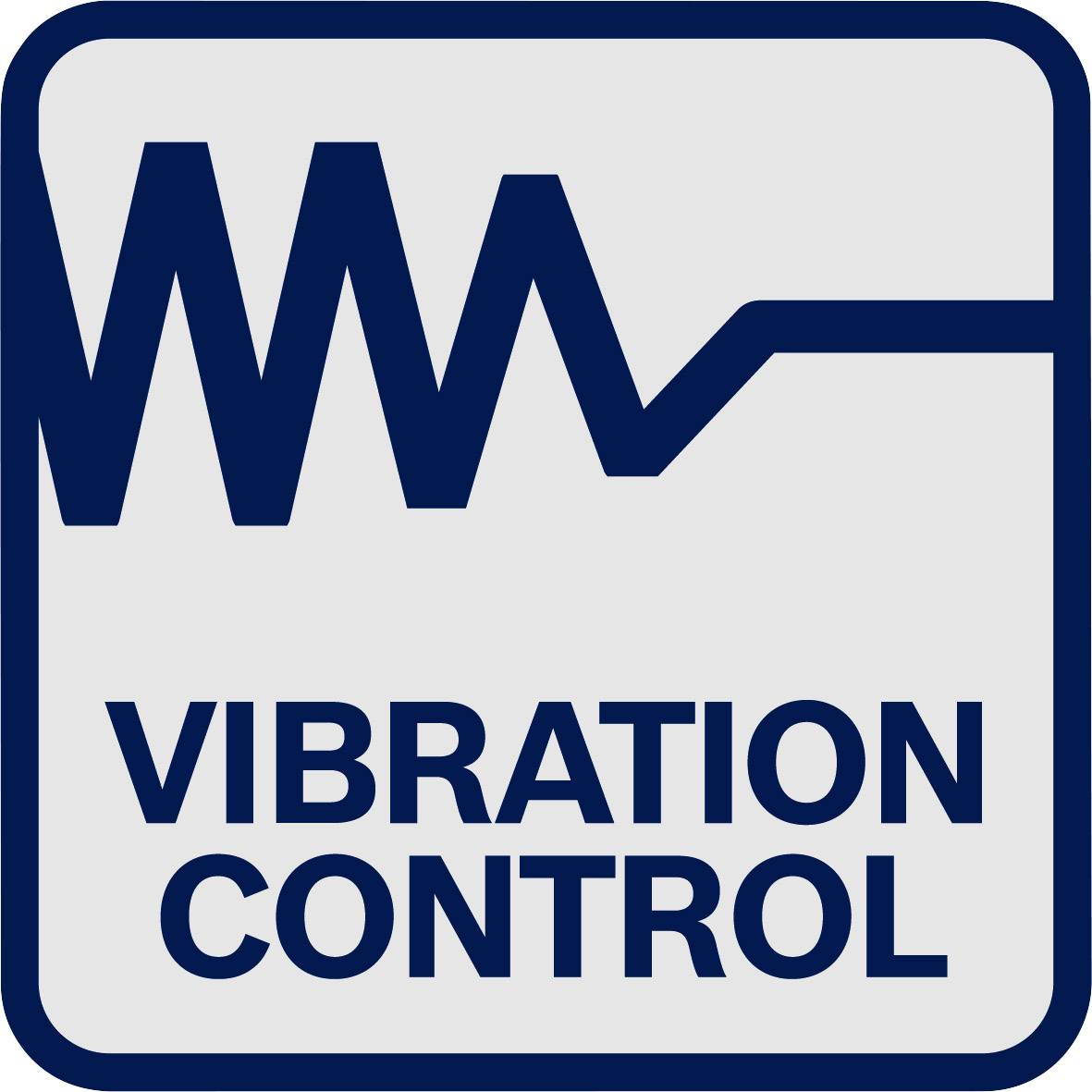 'Vibration Control'-Logo mit stilisiertem Schwingungsmesser darüber.