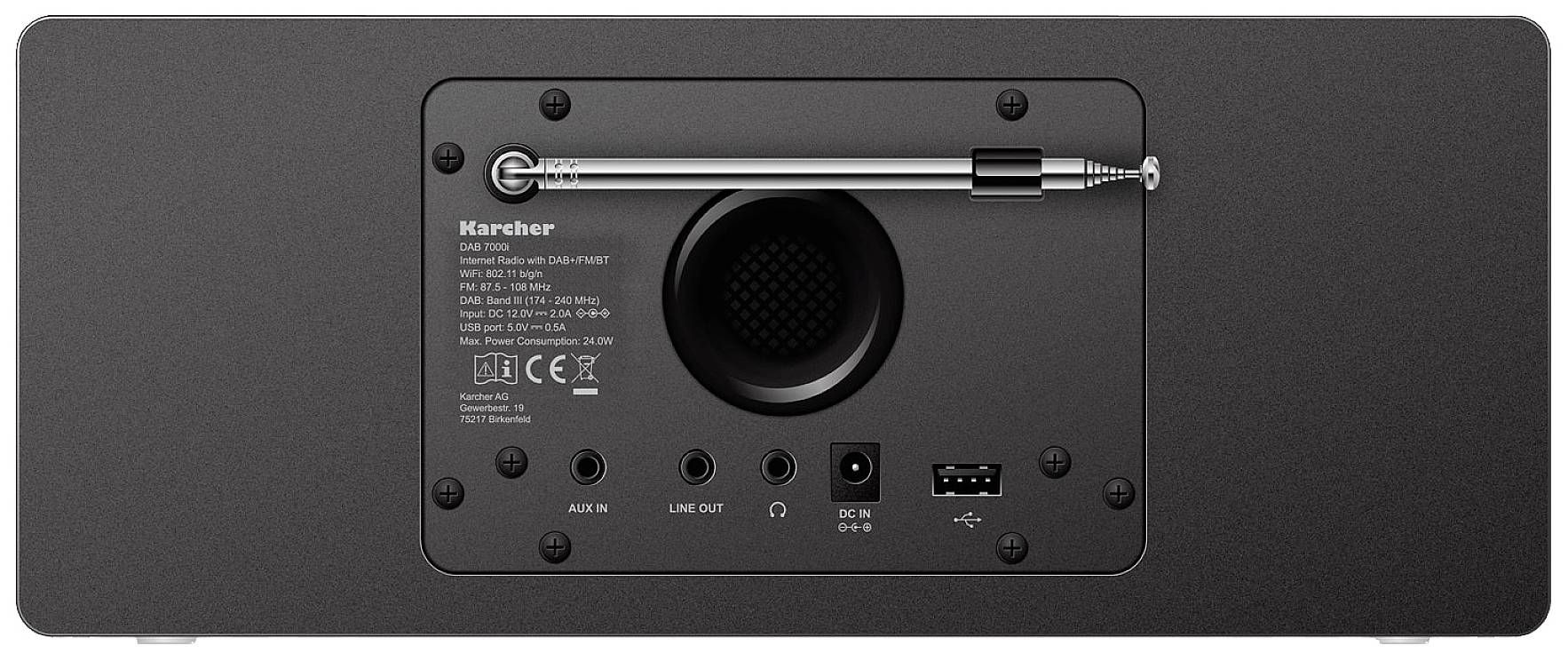 Karcher DAB 7000i Internet Tischradio Internet, DAB+, UKW WLAN, Bluetooth®, USB, AUX, Internetradio Weckfunktion Schwarz