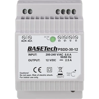 Basetech PSDD-30-12 Hutschienen-Netzteil (DIN-Rail) 12V 2.5A 30W 2 x Basetech PSDD-30-12 Hutschienen-Netzteil (DIN-Rail) 12V 2.5A 30W 2 x