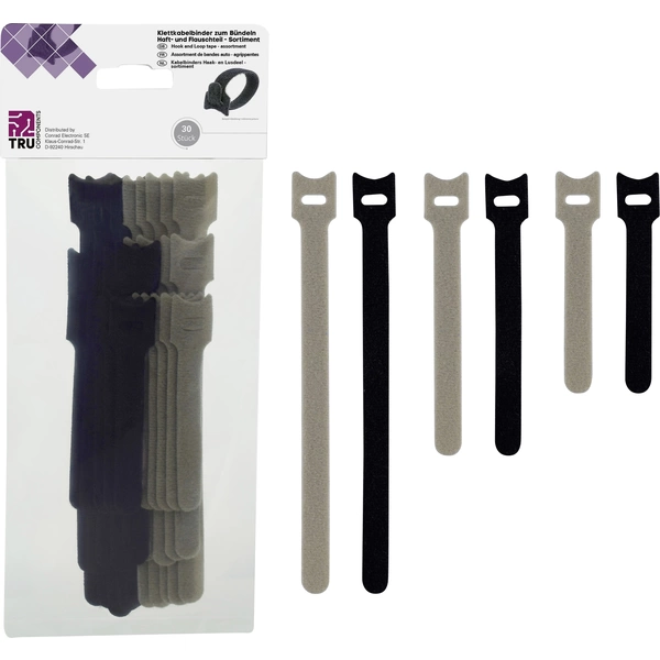 TRU COMPONENTS 30S014 Klettbinder Sortiment 30St. TRU COMPONENTS 30S014 Klettbinder Sortiment 30St.