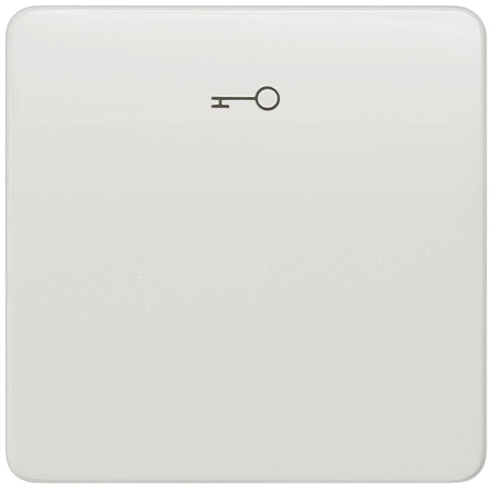 Lichtschalter mit einem kleinen Schlüsselsymbol in der Mitte, möglicherweise für eine spezifische Funktion oder Raumsteuerung.