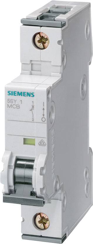 Ein Siemens-Leitungsschutzschalter mit Kippschalter für Stromkreisunterbrechung.