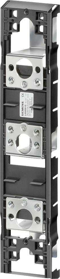 Metallrahmen für elektrische Schalter, schwarz, schmal, rechteckig, mit zwei runden Montageöffnungen und zwei runden Schaltnetzteilen.