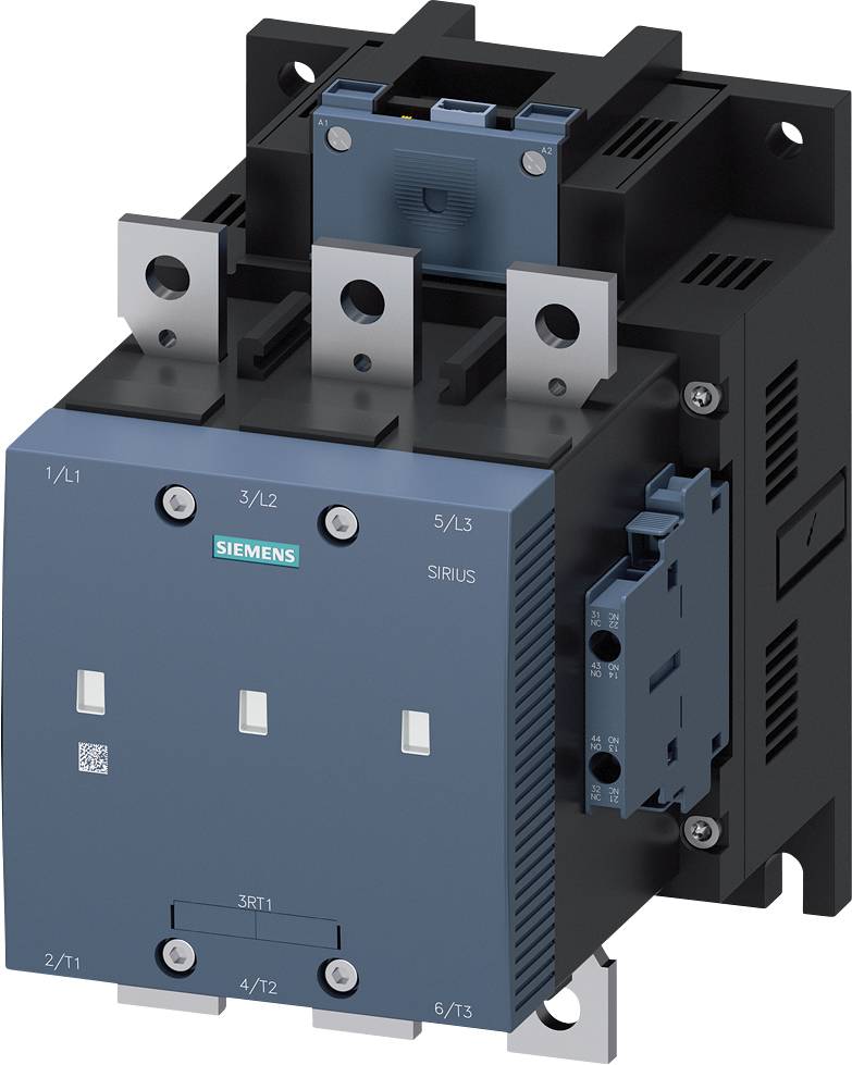 Ein elektromagnetischer Schütz der Marke Siemens, Modell Sirius, wird gezeigt. Er dient zur Steuerung elektrischer Schaltvorgänge.