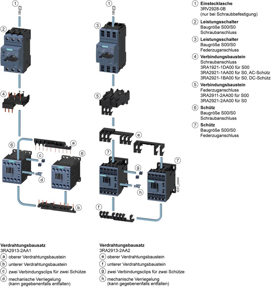 Siemens 3RA2210-0EE15-2BB4 3RA22100EE152BB4 Verbraucherabzweig Motorleistung bei 400V 0.09kW 690V Nennstrom 0.3A
