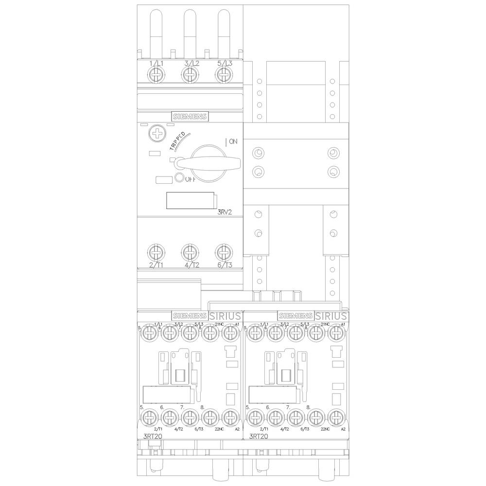 Siemens 3RA2210-0KD15-2AP0 3RA22100KD152AP0 Verbraucherabzweig Motorleistung bei 400V 0.37kW 690V Nennstrom 1.1A