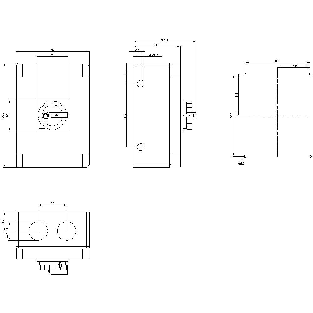 Siemens Lasttrennschalter Schwarz 3polig 50mm² 125A 1 Schließer, 1 Öffner 690 V/AC 3LD28661GP51