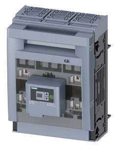 Bild eines elektrischen Leistungsschalters in grauem Gehäuse, mit digitalem Display und grüner Taste.