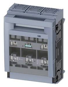 Grauer elektrischer Leistungsschalter von Siemens in rechteckiger Form, mit mehreren Anschlüssen und markantem oberen Belüftungsgitter.
