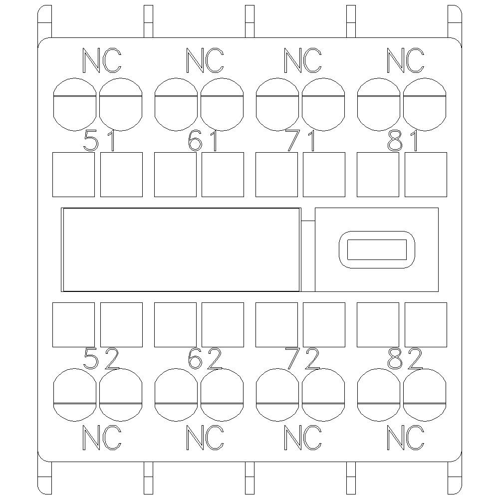 Schema einer elektrischen Schaltung mit nummerierten Anschlüssen (5 bis 8) und Bezeichnung NC. Verbindungspunkte und rechteckige Boxen sichtbar.