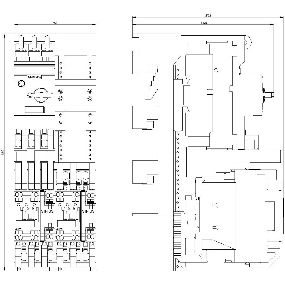Siemens 3RA2220-4DH27-0AP0 3RA22204DH270AP0 Verbraucherabzweig Motorleistung bei 400V 11kW 690V Nennstrom 22A