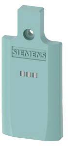 Ein türkisfarbener Schlüsselanhänger mit 'SIEMENS'-Logo und drei metallischen Kontakten darunter.