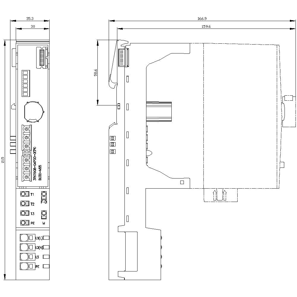 Siemens 3RK1908-0AP00-0EP0 3RK19080AP000EP0 Erweiterungsmodul 500V Nennstrom 32A