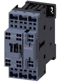 Elektrischer Leistungsschalter in dunklem Gehäuse mit mehreren Anschlüssen und dem Aufdruck 'SIRIUS' auf der Vorderseite.