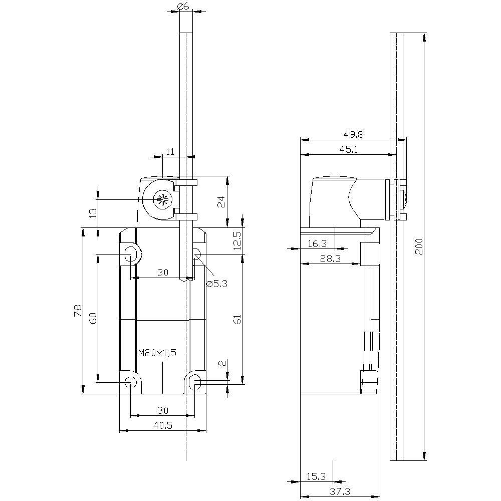 Siemens 3SE51120CH80 3SE5112-0CH80 Positionsschalter 6A Schwenkantrieb IP65, IP67 1St.