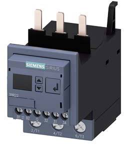 Elektrisches Relaismodul mit Siemens-Logo und mehreren Anschlüssen. Enthält ein Digitaldisplay und Steuerungstasten auf der Vorderseite.