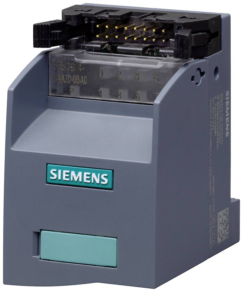 Siemens-Industriedevice in grauer Farbe mit Steckverbindungen an der Oberseite. Firmenlogo 'Siemens' auf der Vorderseite.