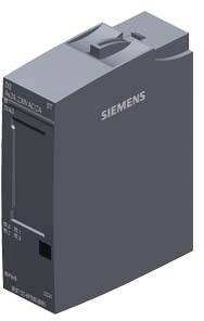 Ein graues Siemens-Steuermodul mit abgerundeten Kanten und einem Schalter oben, geeignet für die Integration in industrielle Steuerungssysteme.