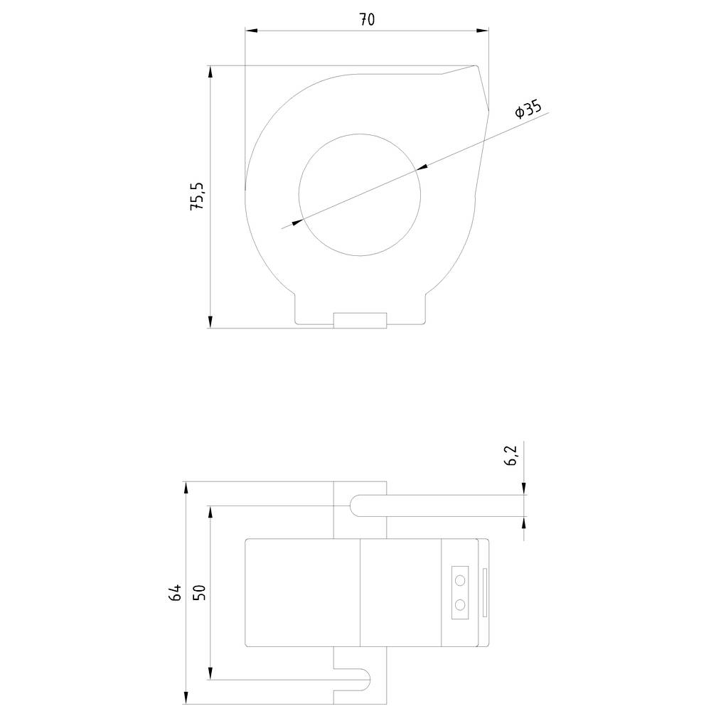 Siemens 3UL2302-1A 3UL23021A Differenzstromwandler Leiterdurchführung Ø:35mm Hutschienenmontage 1St.