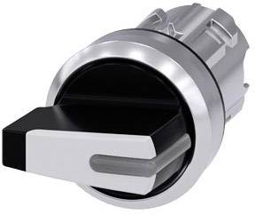 Drehschalter mit silbernem Gehäuse und schwarzem Hebel. Hauptkomponente eines Steuerungssystems zur Regelung von Geräten.