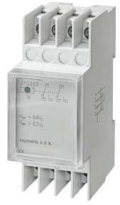 Elektronischer Spannungswächter in weißem Gehäuse mit mehreren Anschlussklemmen oben, und seitlicher Skala und Beschriftung.